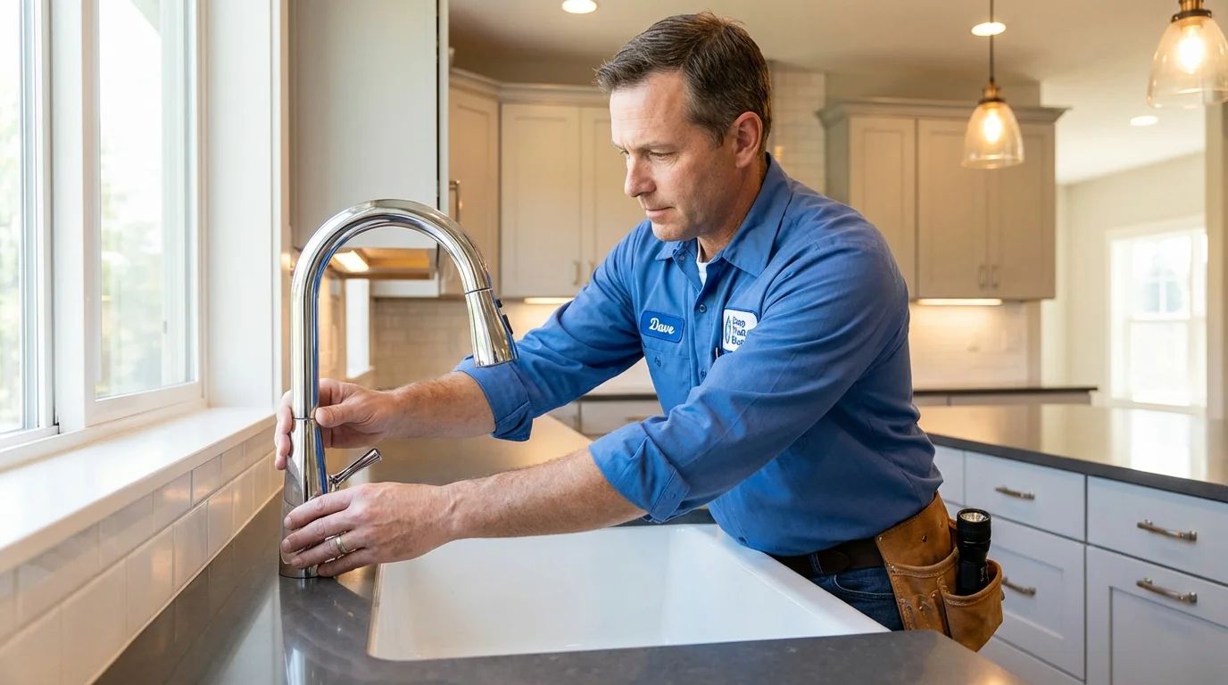 Kitchen faucet installation by Johns Plumbing LLC in Oak Island